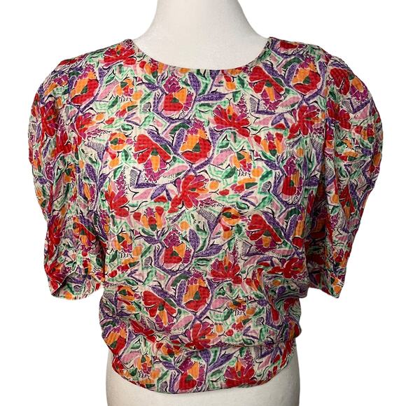 NWT ba&sh Amael colorful floral open back top - Small - Picture 1 of 13